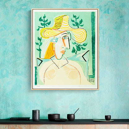 Vivolux | Fauvismus Picasso Frauenporträt Malerei Pastell Texturiertes Canvas-Kunstwerk für das Wohnzimmer