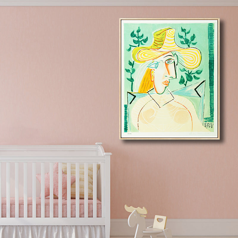 Vivolux | Fauvismus Picasso Frauenporträt Malerei Pastell Texturiertes Canvas-Kunstwerk für das Wohnzimmer
