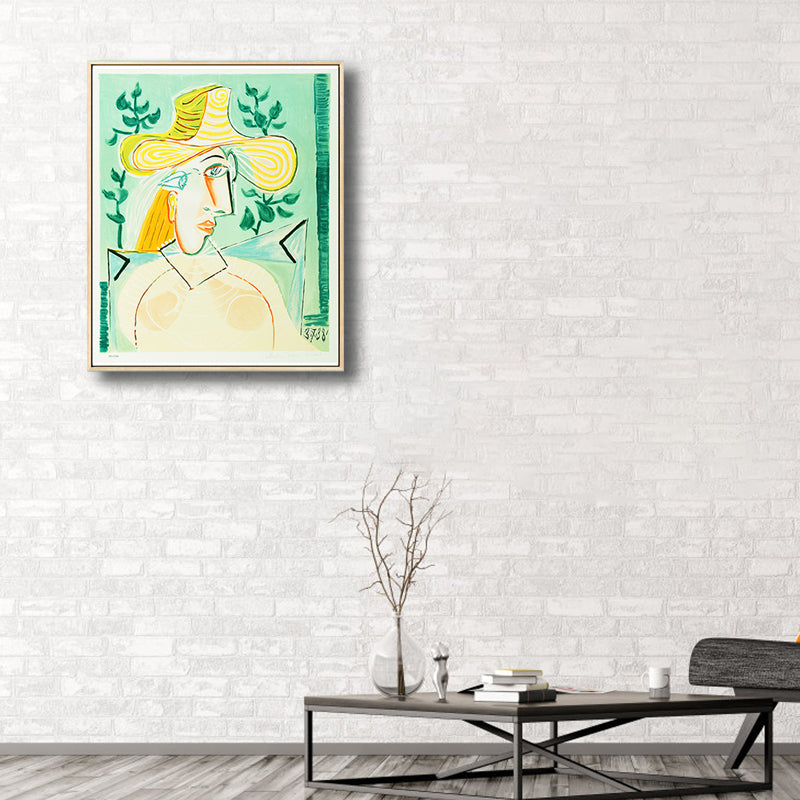 Vivolux | Fauvismus Picasso Frauenporträt Malerei Pastell Texturiertes Canvas-Kunstwerk für das Wohnzimmer