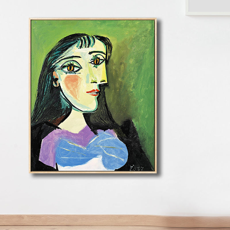 Vivolux | Fauvismus Picasso Frauenporträt Malerei Pastell Texturiertes Canvas-Kunstwerk für das Wohnzimmer
