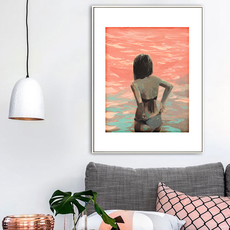 Vivolux | Weiche Farbfigur Malerei Leinwand Texturierte Wandkunst Druck für Zuhause, Mehrere Größenoptionen