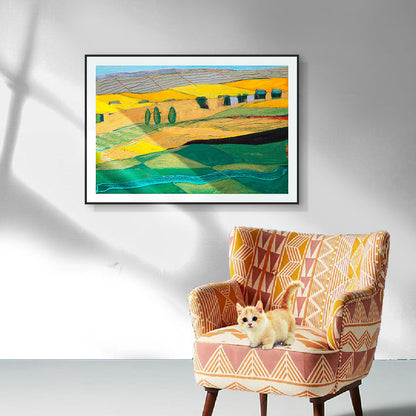 Vivolux | Fantastischer Farmview-Leinwand-Haus-Innenansichten-Wandkunst-Druck in sanften Farben