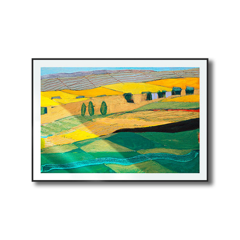 Vivolux | Fantastischer Farmview-Leinwand-Haus-Innenansichten-Wandkunst-Druck in sanften Farben