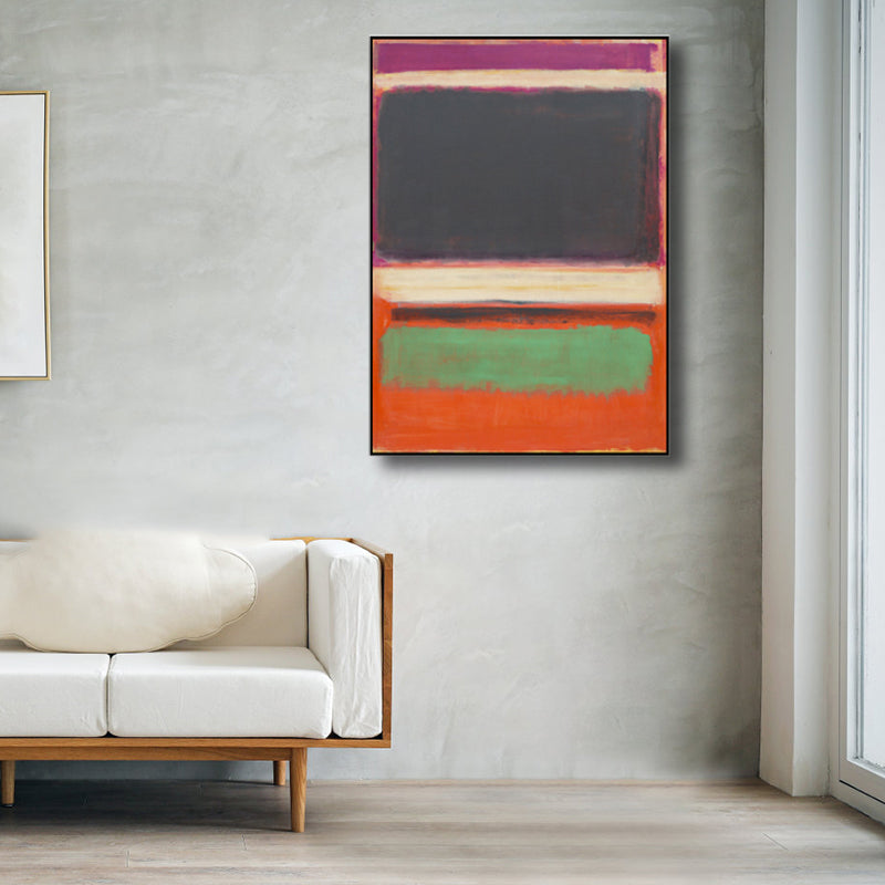 Vivolux | Handdruckmalerei Weiche Farbe Abstrakter Expressionismus Eingeschlagenen Leinwand für Familienzimmer