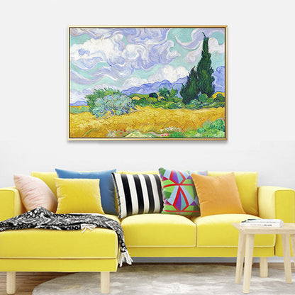 Vivolux | Leinwandtexturierte Kunstdruck Impressionismus Bauernfeld Landschaftsmalerei, Mehrere Größen