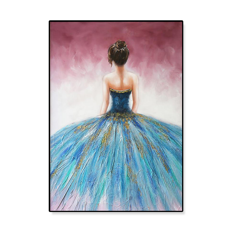 Vivolux | Dressing Maiden Back Scene Leinwand Texturiert Glam Stil für Mädchen Schlafzimmer Wanddekor