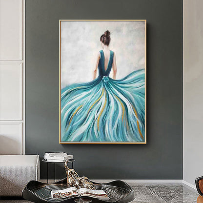 Vivolux | Dressing Maiden Back Scene Leinwand Texturiert Glam Stil für Mädchen Schlafzimmer Wanddekor