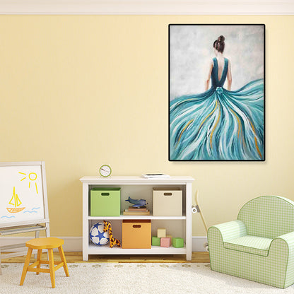 Vivolux | Dressing Maiden Back Scene Leinwand Texturiert Glam Stil für Mädchen Schlafzimmer Wanddekor
