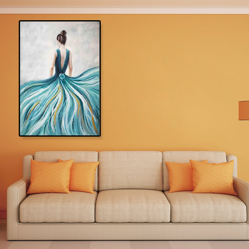 Vivolux | Dressing Maiden Back Scene Leinwand Texturiert Glam Stil für Mädchen Schlafzimmer Wanddekor