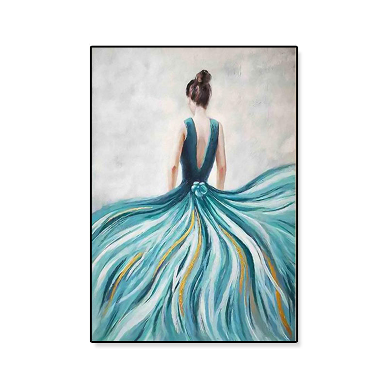 Vivolux | Dressing Maiden Back Scene Leinwand Texturiert Glam Stil für Mädchen Schlafzimmer Wanddekor