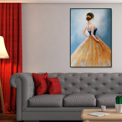 Vivolux | Dressing Maiden Back Scene Leinwand Texturiert Glam Stil für Mädchen Schlafzimmer Wanddekor