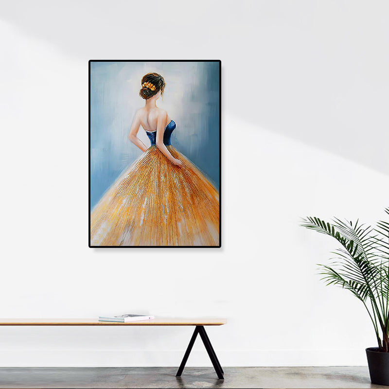 Vivolux | Dressing Maiden Back Scene Leinwand Texturiert Glam Stil für Mädchen Schlafzimmer Wanddekor