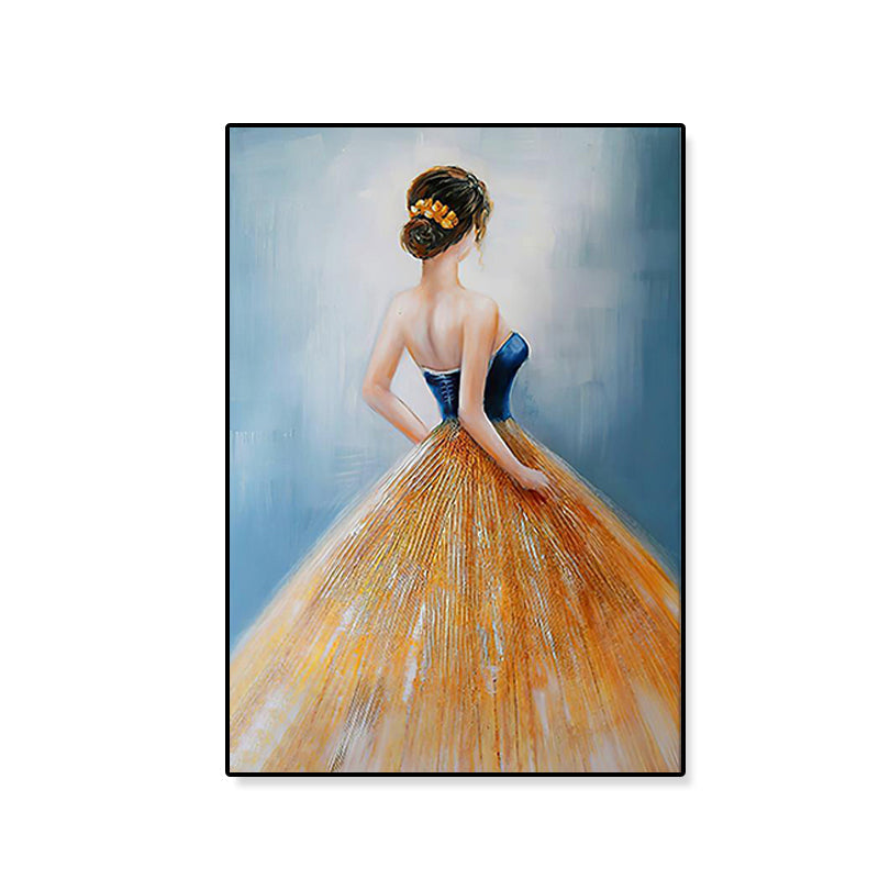 Vivolux | Dressing Maiden Back Scene Leinwand Texturiert Glam Stil für Mädchen Schlafzimmer Wanddekor