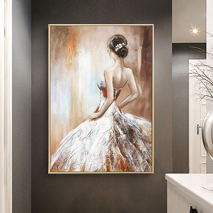 Vivolux | Dressing Maiden Back Scene Leinwand Texturiert Glam Stil für Mädchen Schlafzimmer Wanddekor