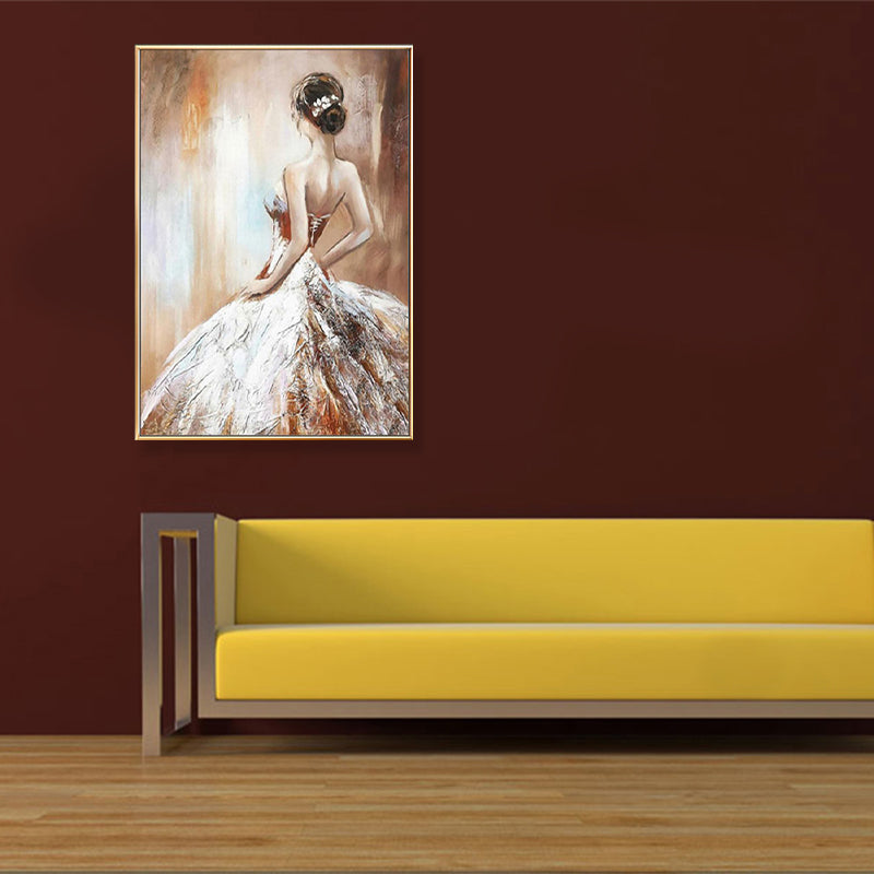 Vivolux | Dressing Maiden Back Scene Leinwand Texturiert Glam Stil für Mädchen Schlafzimmer Wanddekor