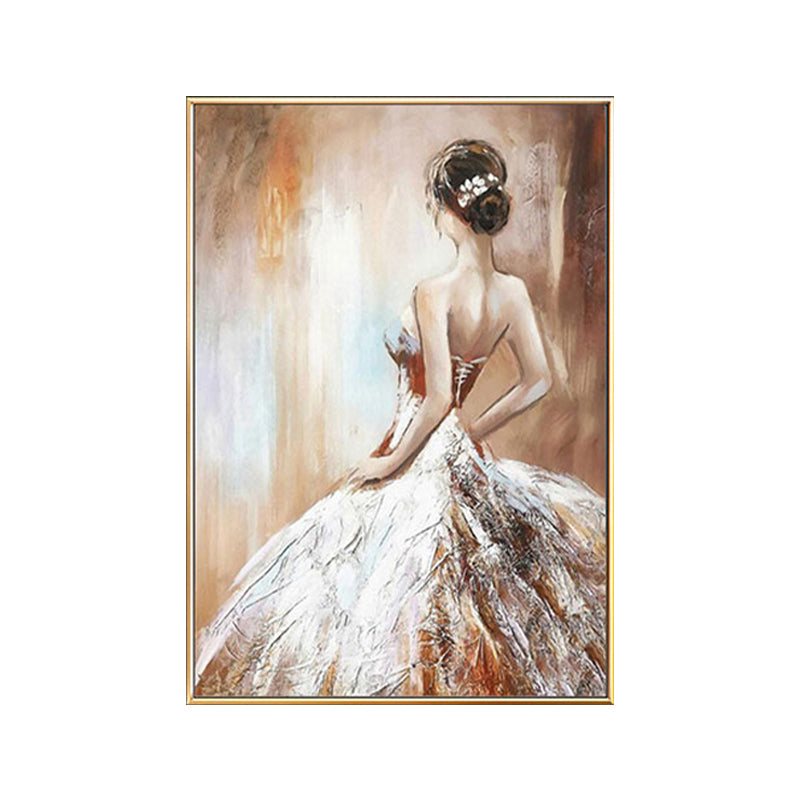 Vivolux | Dressing Maiden Back Scene Leinwand Texturiert Glam Stil für Mädchen Schlafzimmer Wanddekor