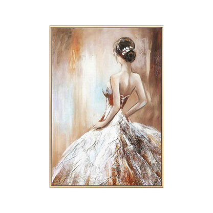 Vivolux | Dressing Maiden Back Scene Leinwand Texturiert Glam Stil für Mädchen Schlafzimmer Wanddekor