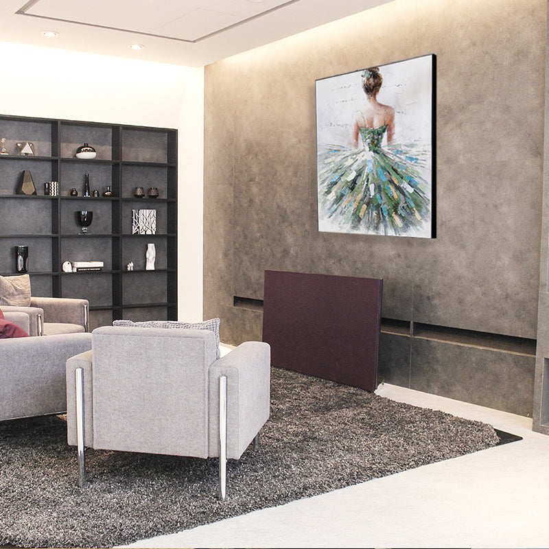 Vivolux | Dressing Maiden Back Scene Leinwand Texturiert Glam Stil für Mädchen Schlafzimmer Wanddekor