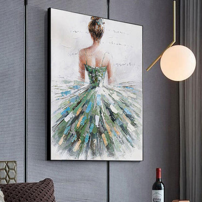 Vivolux | Dressing Maiden Back Scene Leinwand Texturiert Glam Stil für Mädchen Schlafzimmer Wanddekor