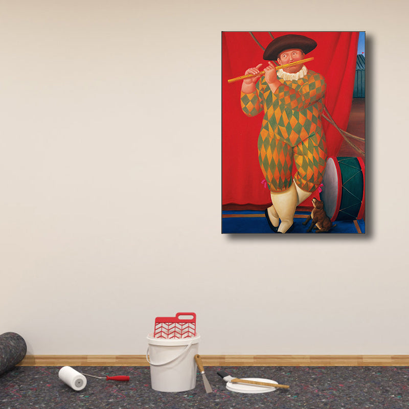 Vivolux | Helle traditionelle Leinwand Wanddekoration Unterhaltung Mann Zeichnung Kunstdruck für das Familienzimmer