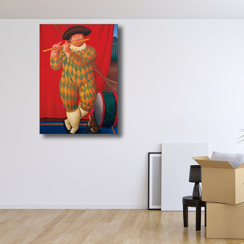 Vivolux | Helle traditionelle Leinwand Wanddekoration Unterhaltung Mann Zeichnung Kunstdruck für das Familienzimmer