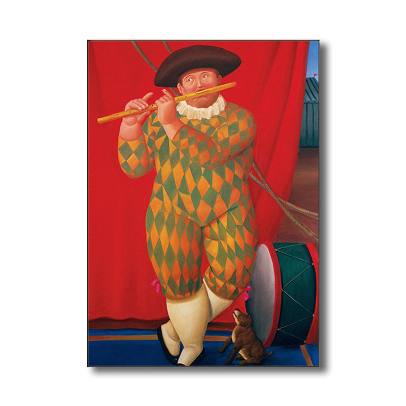 Vivolux | Helle traditionelle Leinwand Wanddekoration Unterhaltung Mann Zeichnung Kunstdruck für das Familienzimmer