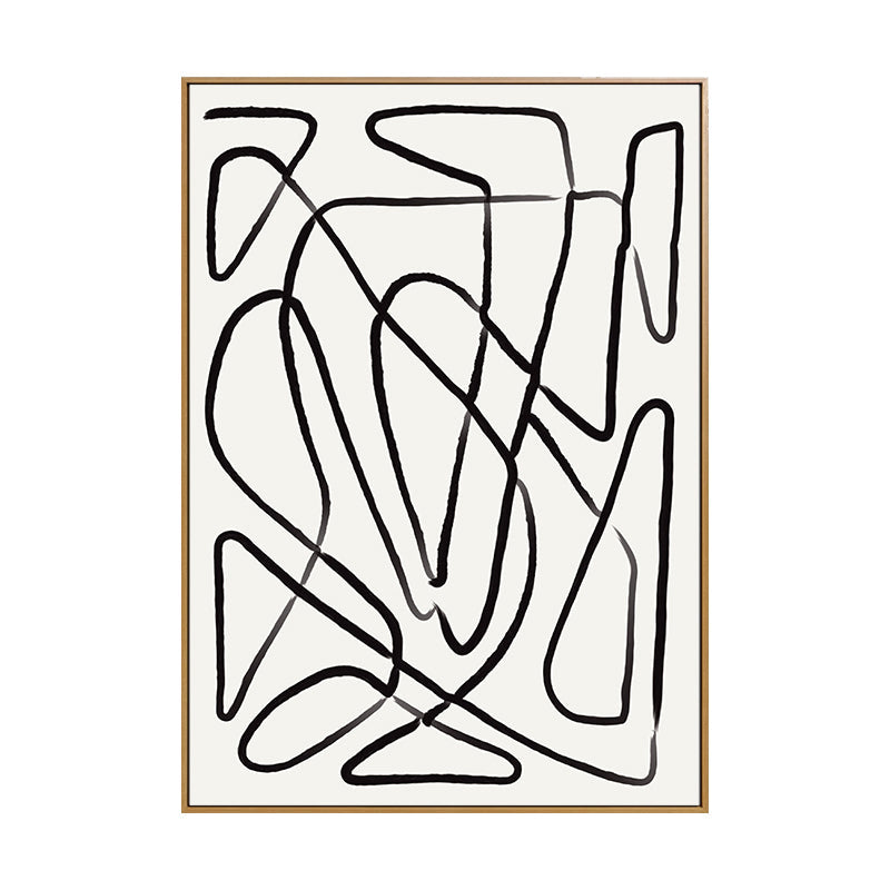 Vivolux | Irreguläres Linienmuster Wandkunst Deko Wohnzimmer Abstrakter Leinwanddruck in Pastellfarbe