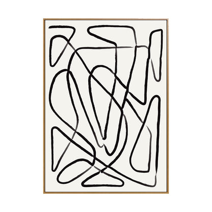 Vivolux | Irreguläres Linienmuster Wandkunst Deko Wohnzimmer Abstrakter Leinwanddruck in Pastellfarbe