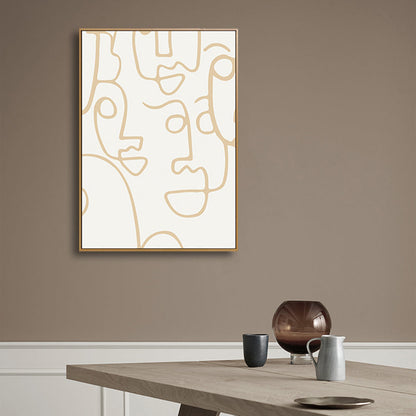 Vivolux | Irreguläres Linienmuster Wandkunst Deko Wohnzimmer Abstrakter Leinwanddruck in Pastellfarbe