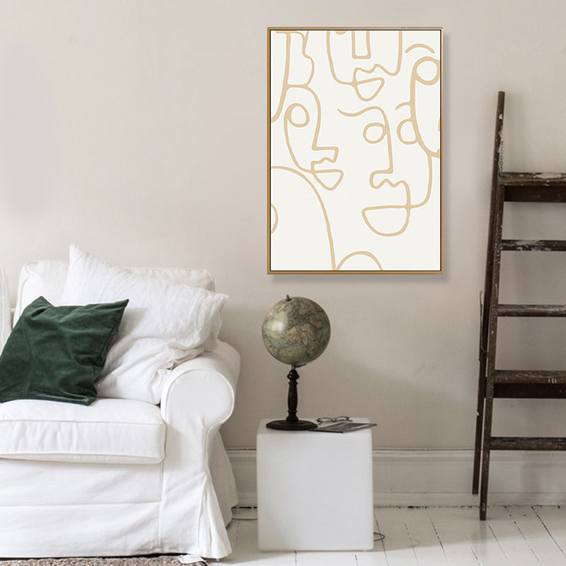 Vivolux | Irreguläres Linienmuster Wandkunst Deko Wohnzimmer Abstrakter Leinwanddruck in Pastellfarbe