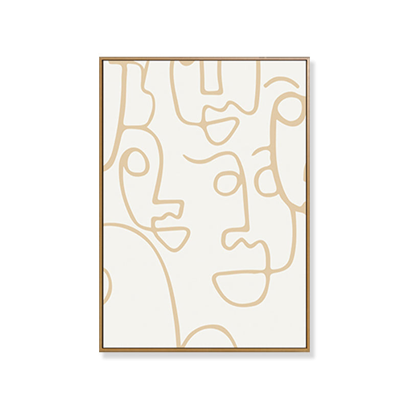 Vivolux | Irreguläres Linienmuster Wandkunst Deko Wohnzimmer Abstrakter Leinwanddruck in Pastellfarbe