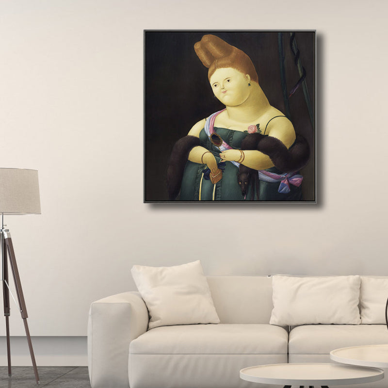 Vivolux | Lustige Figuren Wandkunst Hausinterieur Fernando Botero Zeichnung Leinwanddruck in sanften Farben