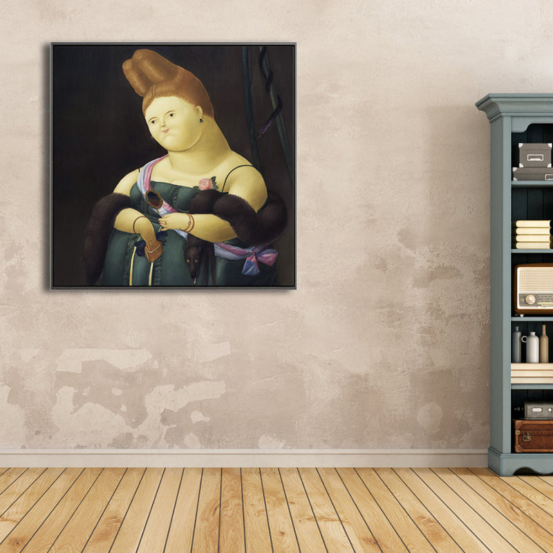 Vivolux | Lustige Figuren Wandkunst Hausinterieur Fernando Botero Zeichnung Leinwanddruck in sanften Farben