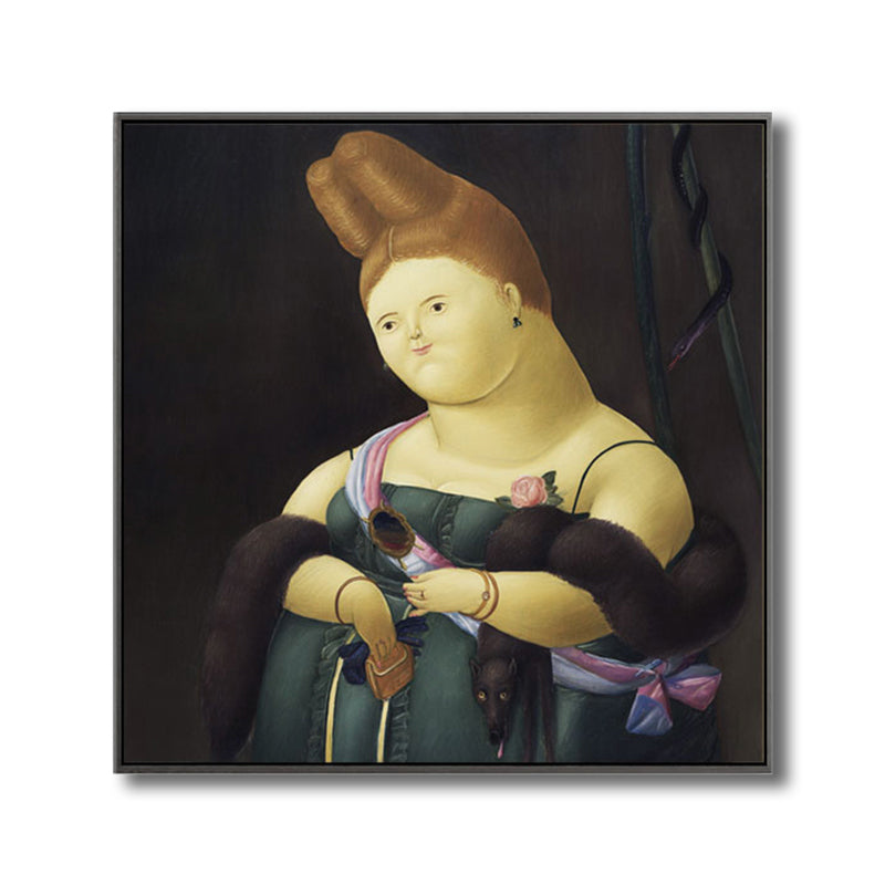 Vivolux | Lustige Figuren Wandkunst Hausinterieur Fernando Botero Zeichnung Leinwanddruck in sanften Farben