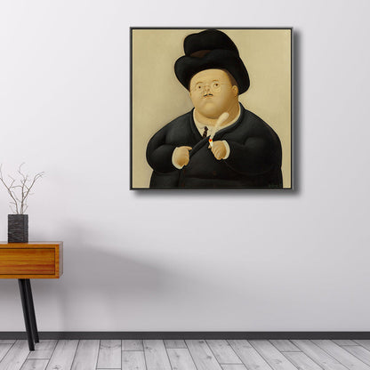 Vivolux | Lustige Figuren Wandkunst Hausinterieur Fernando Botero Zeichnung Leinwanddruck in sanften Farben