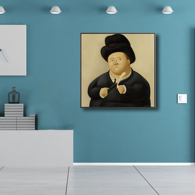 Vivolux | Lustige Figuren Wandkunst Hausinterieur Fernando Botero Zeichnung Leinwanddruck in sanften Farben