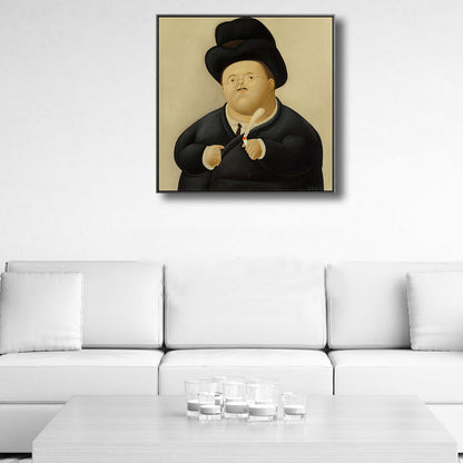Vivolux | Lustige Figuren Wandkunst Hausinterieur Fernando Botero Zeichnung Leinwanddruck in sanften Farben