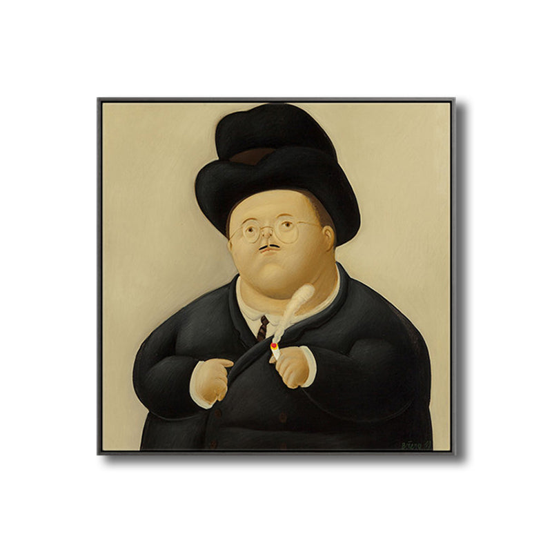 Vivolux | Lustige Figuren Wandkunst Hausinterieur Fernando Botero Zeichnung Leinwanddruck in sanften Farben