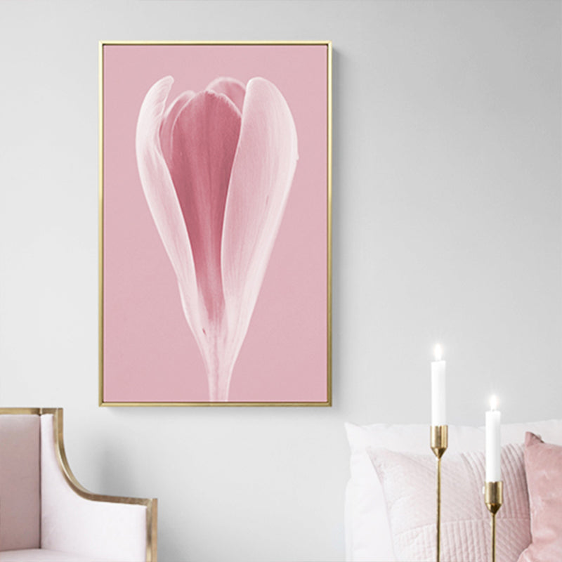 Vivolux | Fotografischer Druck Flowerbud Wandkunst Pink Nordischer Stil Wanddekoration für das Mädchenzimmer