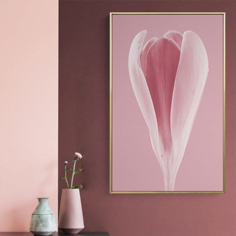 Vivolux | Fotografischer Druck Flowerbud Wandkunst Pink Nordischer Stil Wanddekoration für das Mädchenzimmer