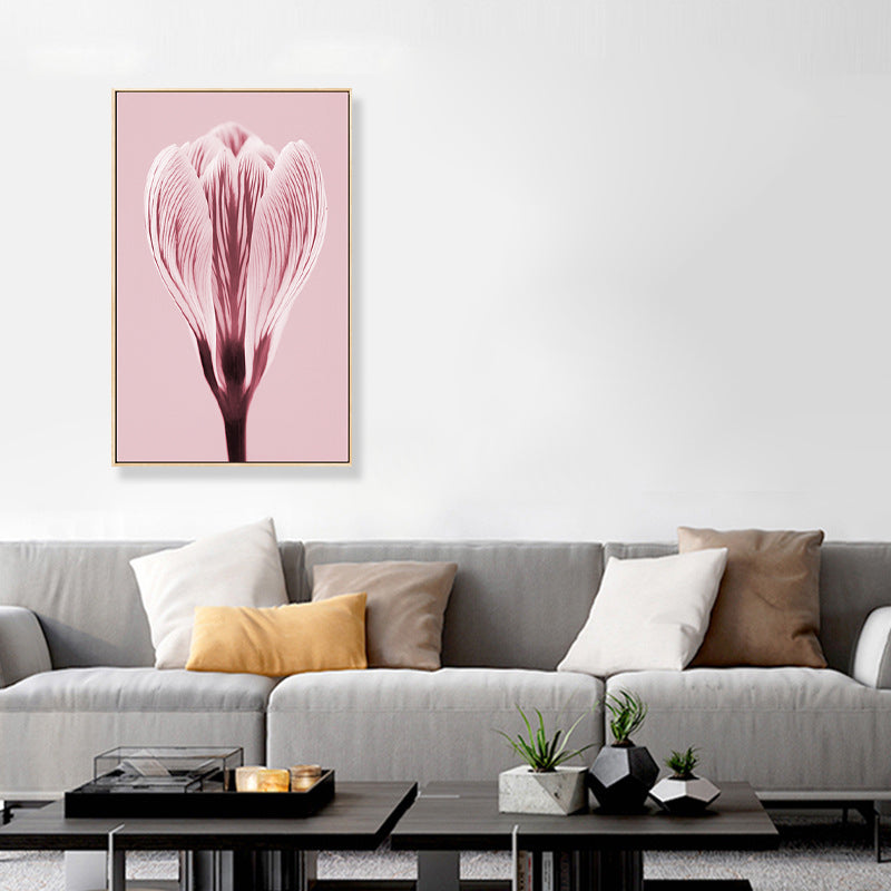 Vivolux | Fotografischer Druck Flowerbud Wandkunst Pink Nordischer Stil Wanddekoration für das Mädchenzimmer