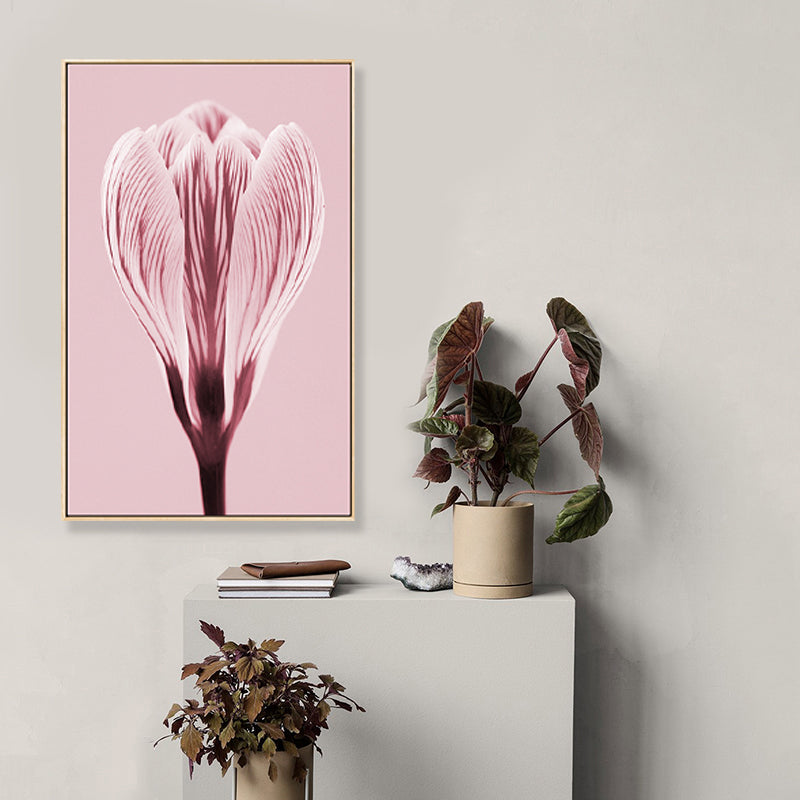 Vivolux | Fotografischer Druck Flowerbud Wandkunst Pink Nordischer Stil Wanddekoration für das Mädchenzimmer