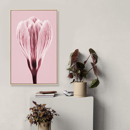 Vivolux | Fotografischer Druck Flowerbud Wandkunst Pink Nordischer Stil Wanddekoration für das Mädchenzimmer