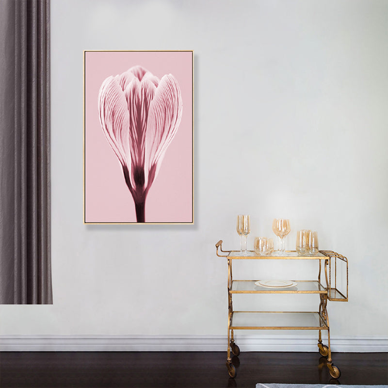 Vivolux | Fotografischer Druck Flowerbud Wandkunst Pink Nordischer Stil Wanddekoration für das Mädchenzimmer