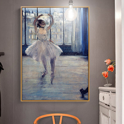 Vivolux | Art Nouveau Ballerina Malerei Leinwand Texturiert Weiche Farben Wanddekoration für Mädchenzimmer