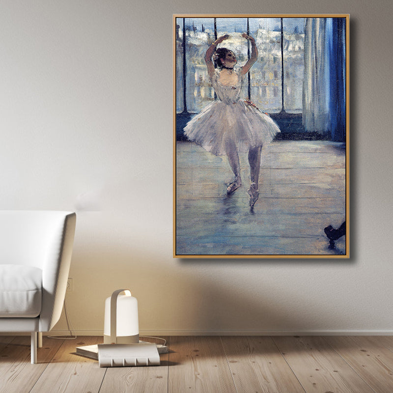 Vivolux | Art Nouveau Ballerina Malerei Leinwand Texturiert Weiche Farben Wanddekoration für Mädchenzimmer