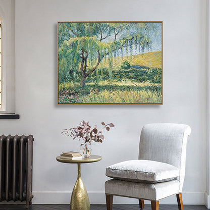 Vivolux | Impressionismus Außen Szene Leinwand Weiche Farbe Texturiertes Wandkunst Druck für Wohnzimmer