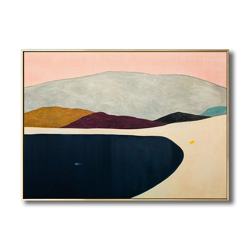 Vivolux | Flaches Land-Canvas-Wandbild Nordisches Texturiertes Schlafzimmerbild in Pastellfarbe, Mehrere Größen