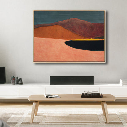 Vivolux | Flaches Land-Canvas-Wandbild Nordisches Texturiertes Schlafzimmerbild in Pastellfarbe, Mehrere Größen