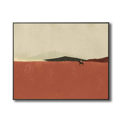 Vivolux | Flaches Land-Canvas-Wandbild Nordisches Texturiertes Schlafzimmerbild in Pastellfarbe, Mehrere Größen